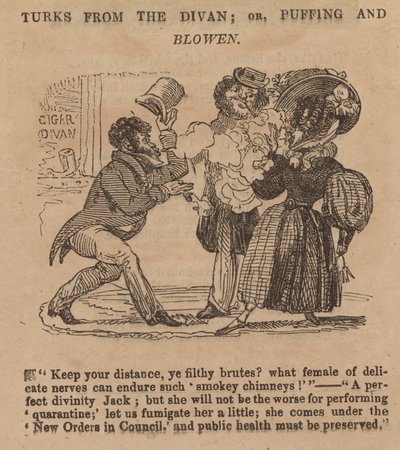 Turks from the Divan; or, Puffing and Blowen; Cartoon by English School