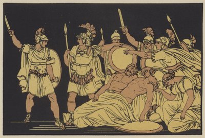 Turnus over the bodies of Almo and Galaesus by English School