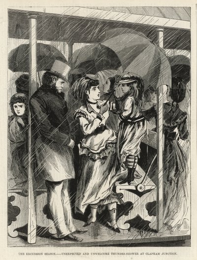 Unexpected and Unwelcome Thunder-Shower at Clapham Junction by English School