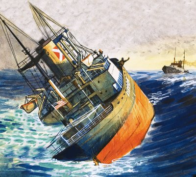 Unidentified Boat in Imminent Danger of Sinking by English School