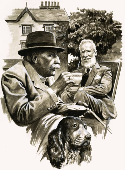 Unidentified Pair of Gentlemen Taking Tea by English School