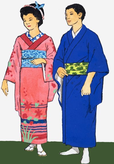 Unidentified picture of Japanese man and woman by English School