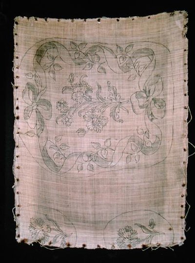 Unused Needle-Work Design for Seat Back and Arms by English School