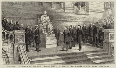 Unveiling the Statue of the Late Charles Darwin in the Natural History Museum, South Kensington by English School