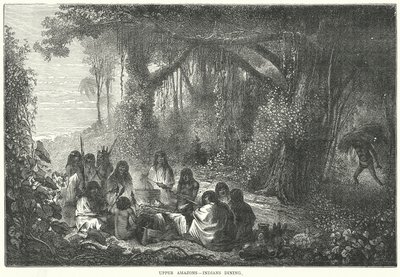 Upper Amazons – Indians Dining by English School