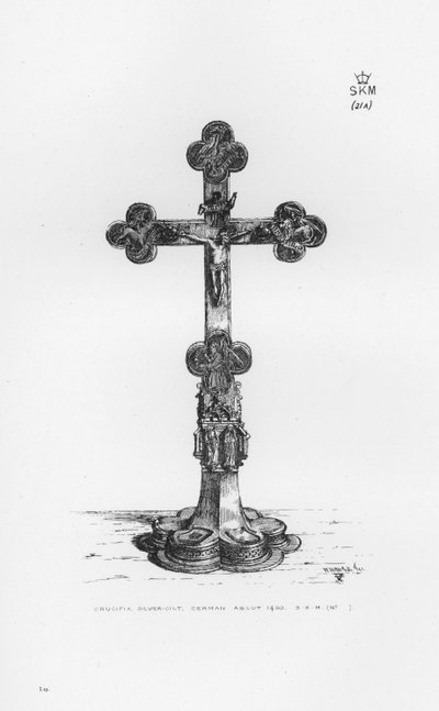 Victoria and Albert Museum: Crucifix, silver-gilt, German about 1400 by English School