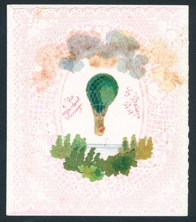 Victorian Greetings Card - An Important Message by Balloon Post by English School