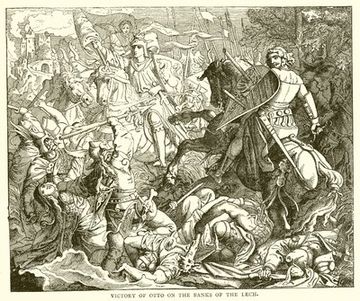 Victory of Otto on the Banks of the Lech by English School