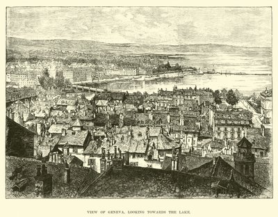 View of Geneva, looking towards the lake by English School