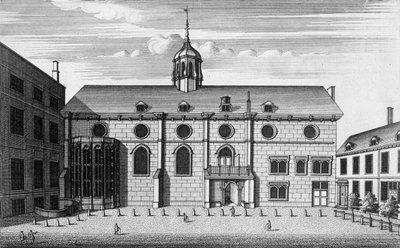 View of Grocers Hall at the time it housed the Bank of England, c.1730 by English School