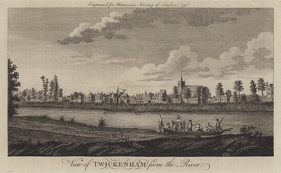 View of Twickenham from the River Thames by English School
