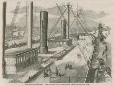 View of the Great Eastern from One of the Paddle Boxes, Looking Astern by English School