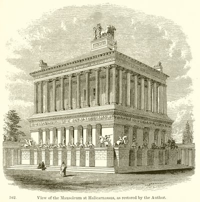 View of the Mausoleum at Halicarnassus, as Restored by the Author by English School