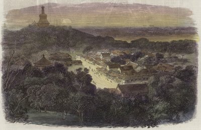 View of the Gardens and the Buddhist Temple in the Imperial City by English School
