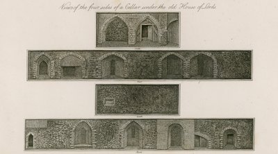 Views of the Four Sides of a Cellar under the Old House of Lords by English School