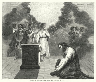 Vision of Judgment upon Jerusalem, Ezekiel IX by English School