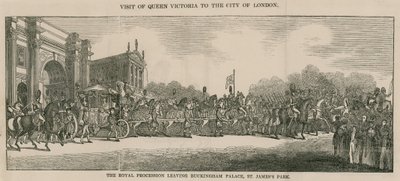 Visit of Queen Victoria to the City of London, Leaving Buckingham Palace by English School