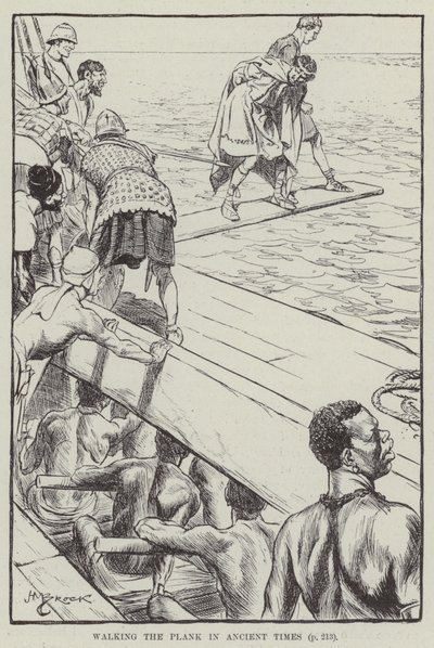 Walking the plank in ancient times by English School