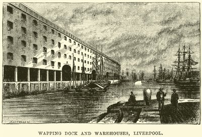 Wapping Dock and Warehouses, Liverpool by English School
