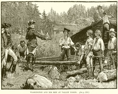 Washington and His Men at Valley Forge by English School
