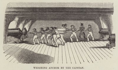 Weighing Anchor by the Capstan by English School