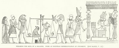 Weighing the Soul in a Balance, from an Egyptian Representation of Judgment by English School