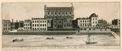 Whitehall from the River Thames by English School