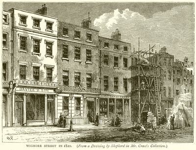 Wigmore Street in 1820 by English School