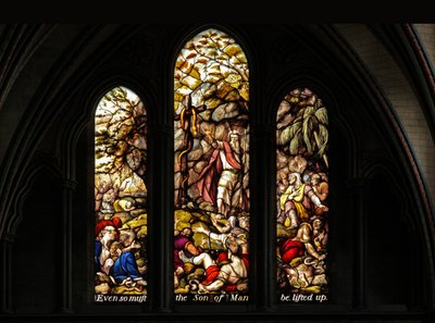 Window depicting Moses and the brazen serpent by English School