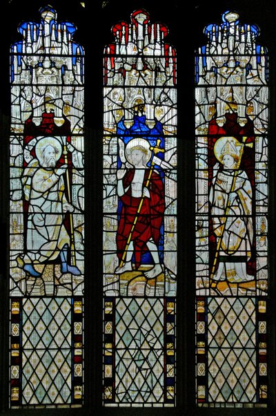Window N5 depicting the Doubting St Thomas with the Resurrected Christ and St Thomas Becket? by English School