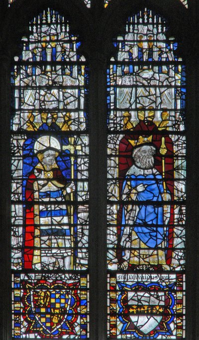Window depicting a king and an archbishop by English School