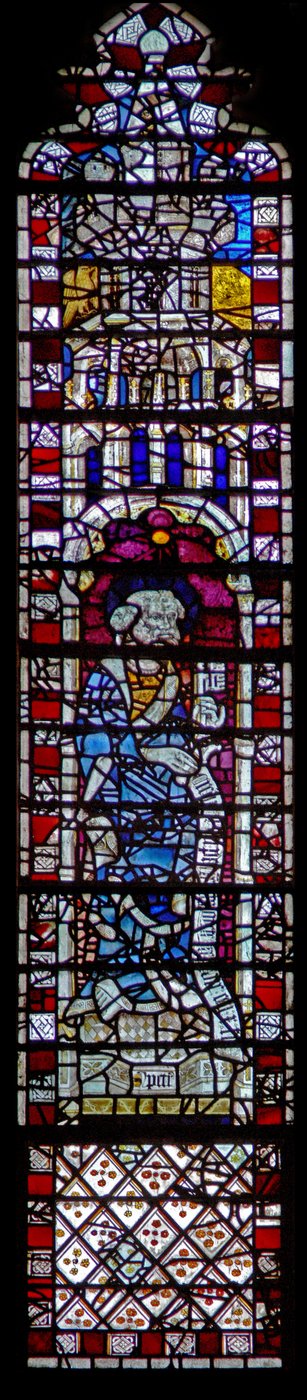 Window depicting St Peter with a Creed scroll by English School