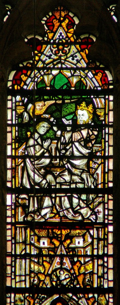 Window depicting the Coronation of the Virgin by English School