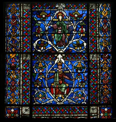 Window corona-wII depicting the Tree of Jesse by English School