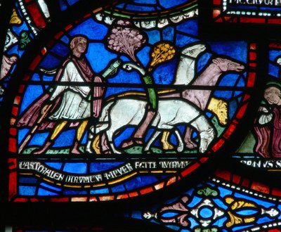 Window n2 depicting a scene from a St Thomas Becket Miracle window: Richard Sunieve
