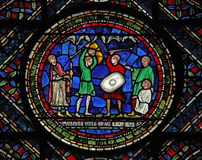 Window n7 depicting a fight with a judge by English School