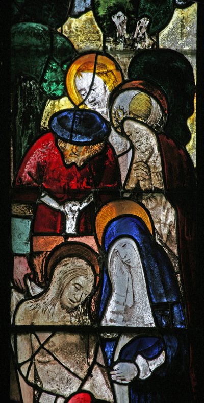 Window s2 depicting the Entombment by English School