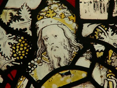 Window depicting a king on the Tree of Jesse by English School