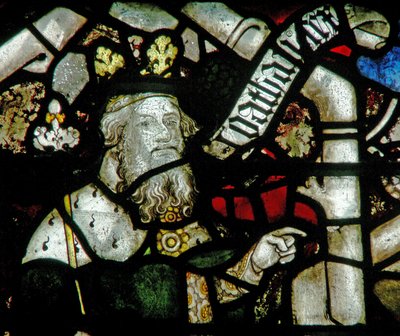 Window depicting a king on the Tree of Jesse by English School