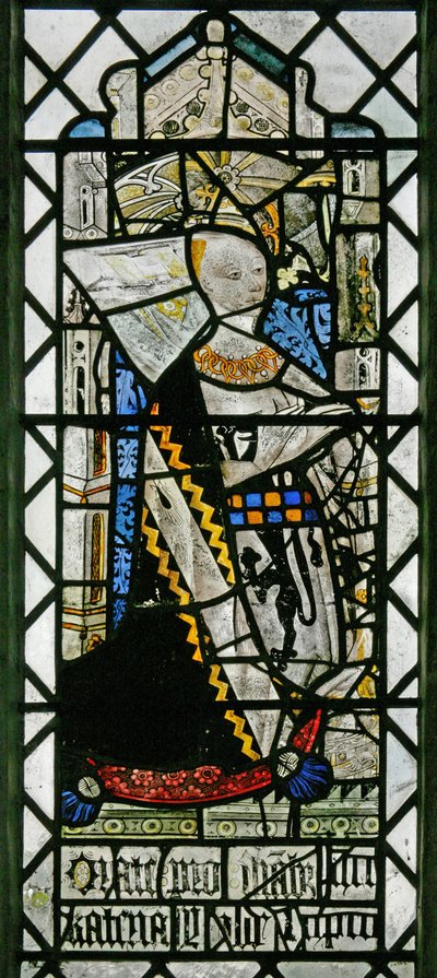 Window w2 depicting a donor - Catherine Mylde by English School