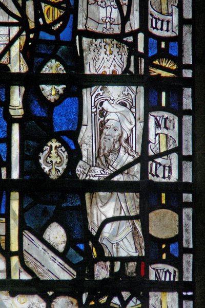 Window depicting a border panel with a figure by English School