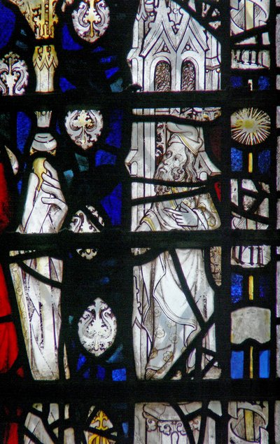 Window depicting a border panel with a figure by English School