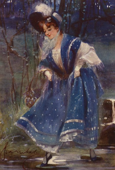 Woman in Blue, Calendar Design by English School