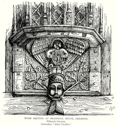 Wood Carving at Bramhall House, Cheshire (engraving) by English School