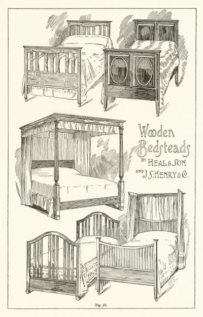 Wooden Bedsteads, by Heal and Son and J S Henry and Company by English School