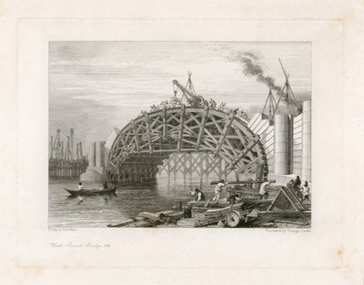 Works, Strand Bridge (i.e., Waterloo Bridge), London by English School