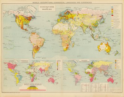 World, Occupations, Commercial Languages and Currencies by English School