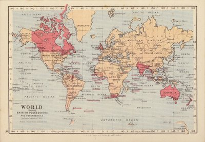 World Showing British Possessions and Dependencies by English School