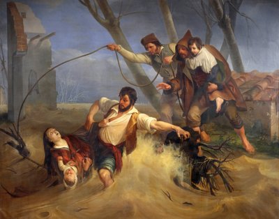 Family Saved from Flooding of Serchio in 1843 by Enrico Pollastrini