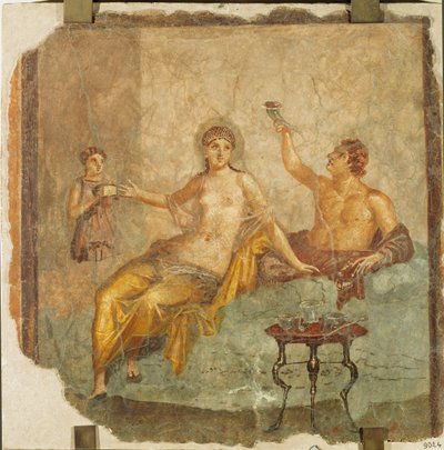 Banquet Scene: Young Man and Courtesan by Erich Lessing